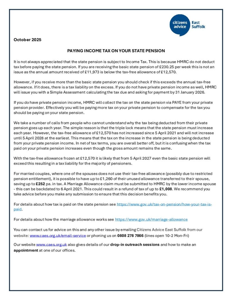 PayingIncomeTax on StatePension Pension Oct 2025 1 pdf