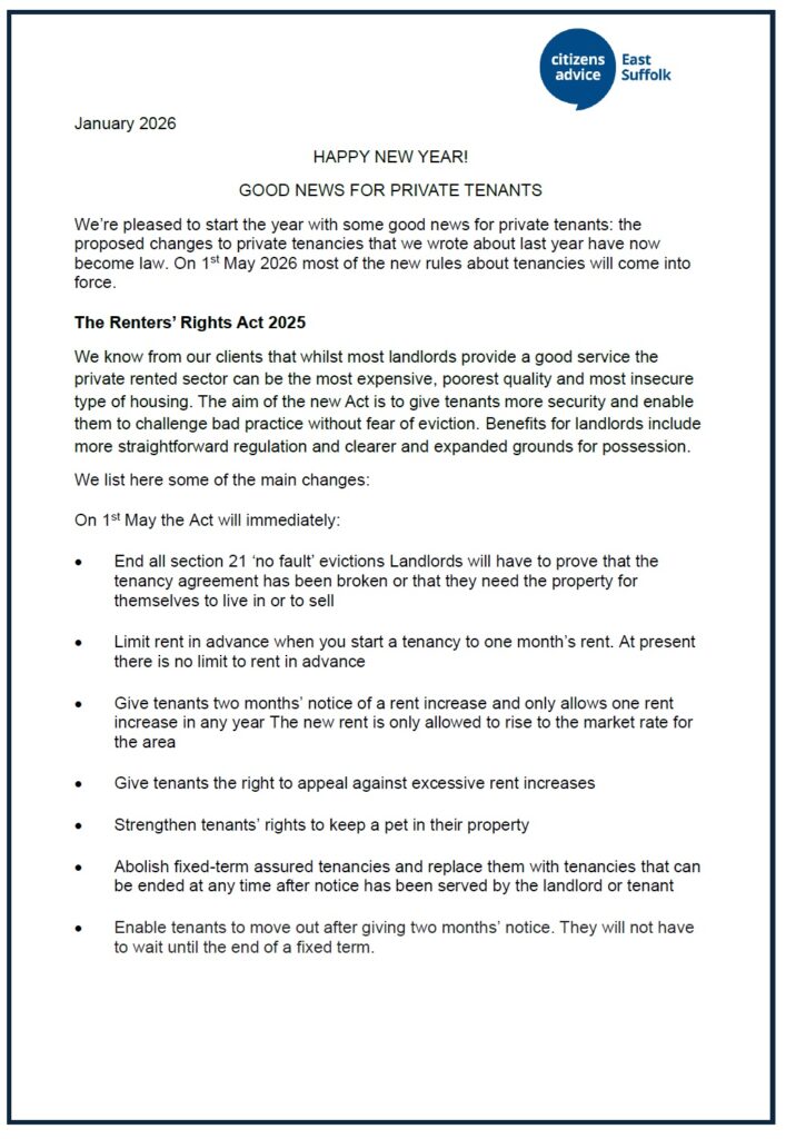 Private Tenants 1 Jan 2026