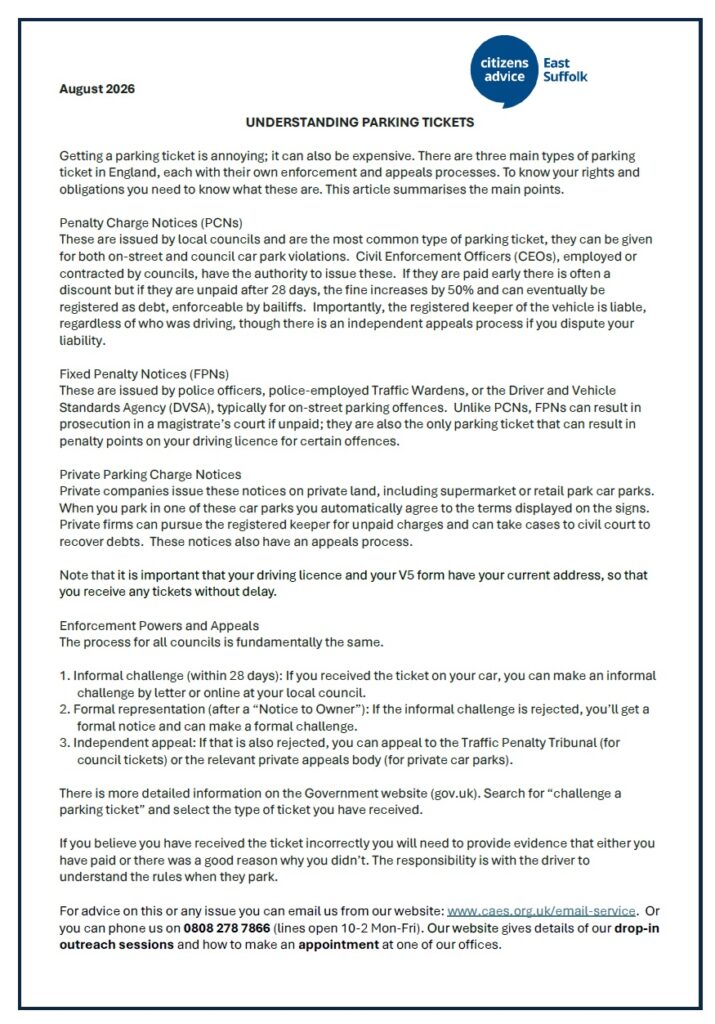 Understanding Parking Tickets August 2026