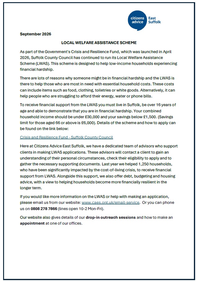 LWAS Sept 2026